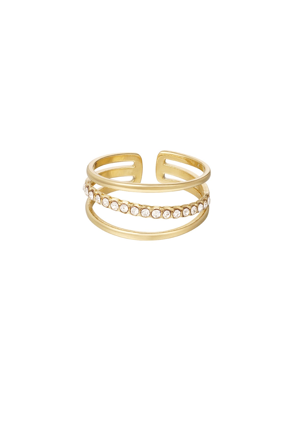 ring three layers with a row of stones