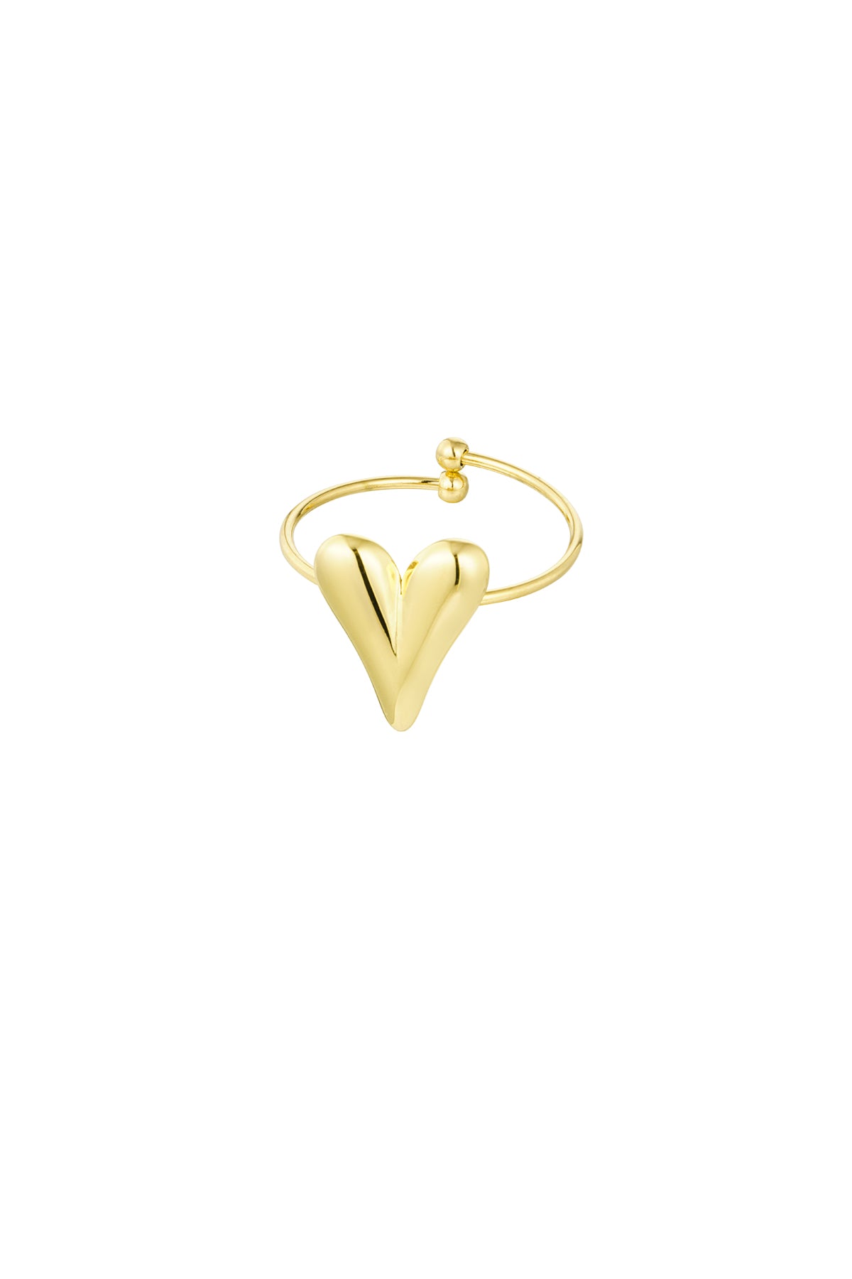 Aesthetic heart ring - Silver Color color