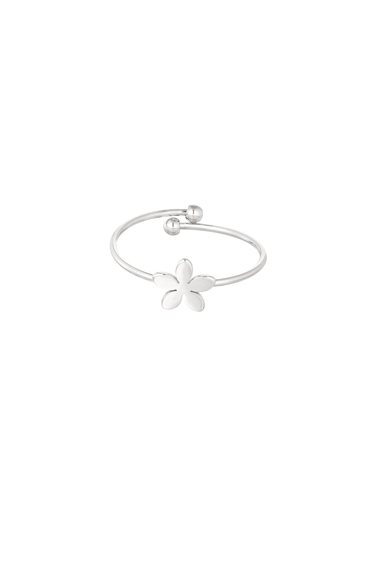 Basic solid color ring with flower