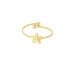 Basic solid color ring with flower