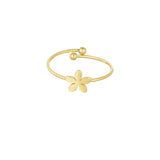 Basic solid color ring with flower