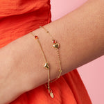 Bracelet with hearts, colored stones, and dots
