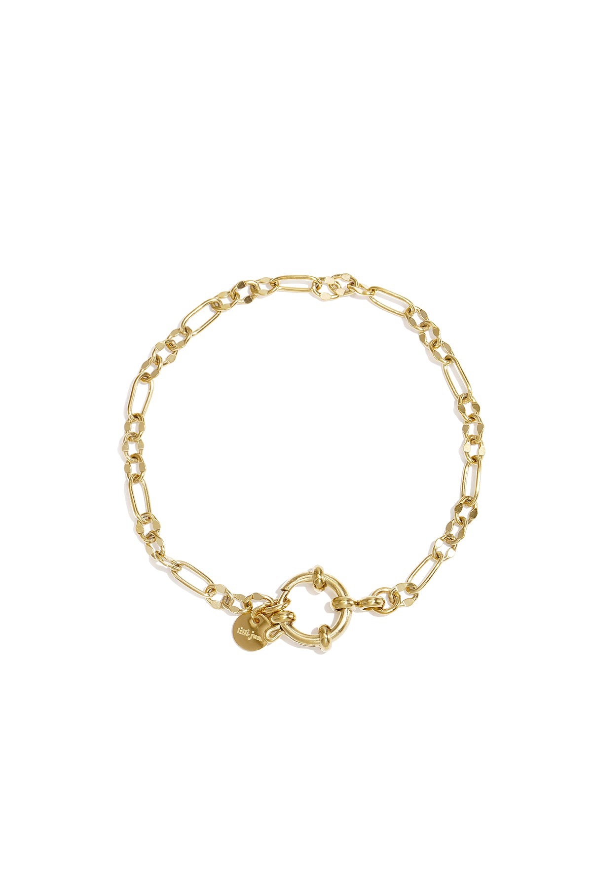 Bracelet with front clasp and varying links