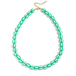 Bead necklace with striped beads