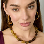 Necklace with organic beads