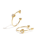Hoop earrings with heart