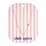 Necklace with hearts stones and pattern