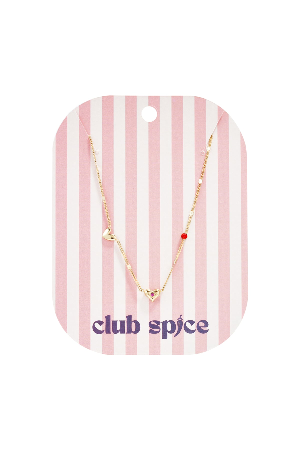Necklace with hearts stones and pattern