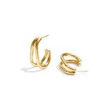 Stainless Steel Hoop Earrings lines Casual Daily Simple Series Women's jewelry