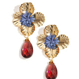 Iron Drop Earrings Flower Vacation Luxurious Series Women's jewelry