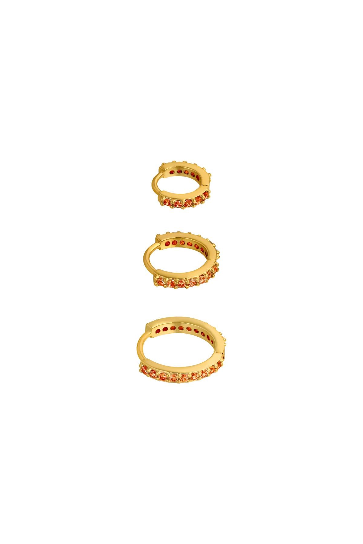 Earrings Set of Circles Copper