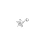 Piercing Flower Silver Color Copper,Stainless Steel