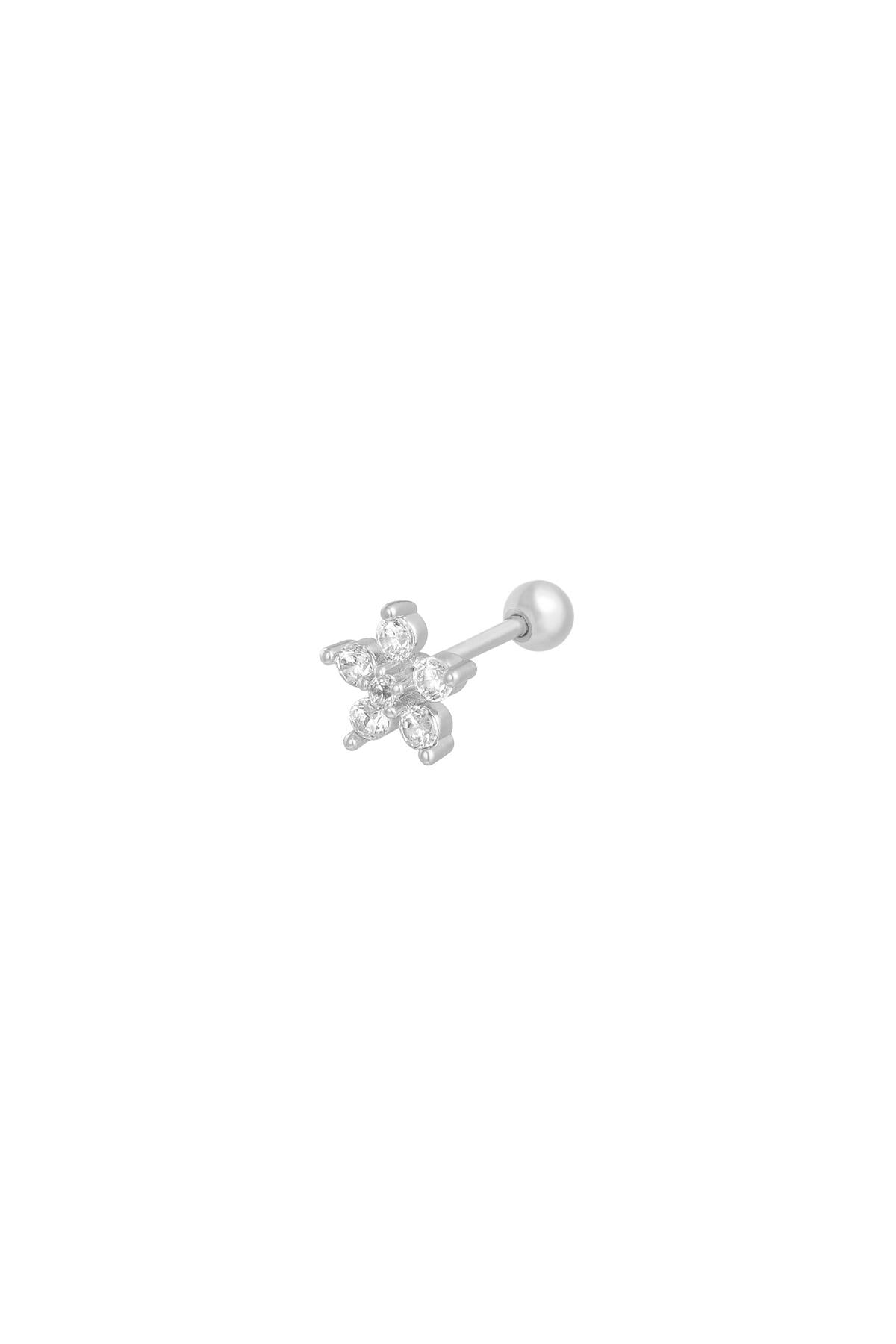 Piercing Flower Silver Color Copper,Stainless Steel