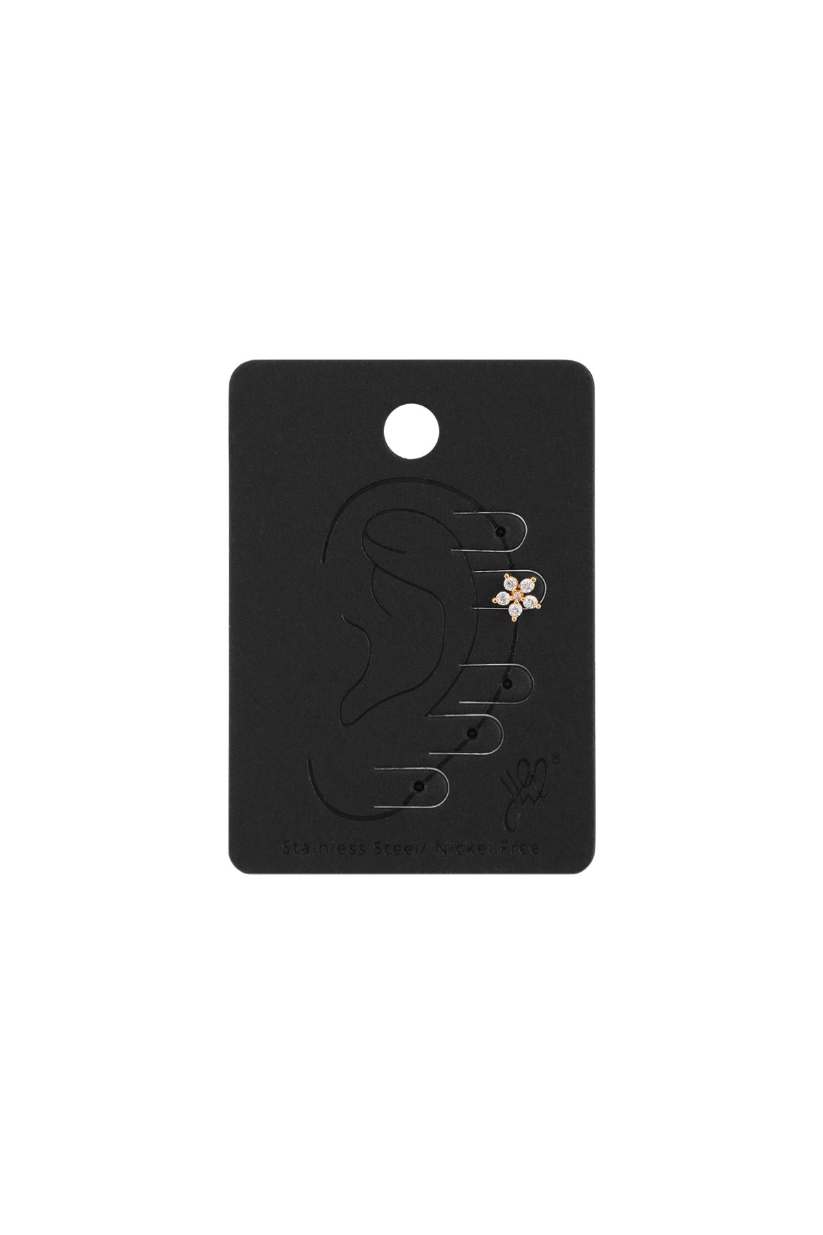Piercing Flower Silver Color Copper,Stainless Steel