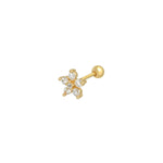 Piercing Flower Silver Color Copper,Stainless Steel