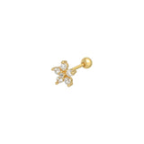 Piercing Flower Silver Color Copper,Stainless Steel