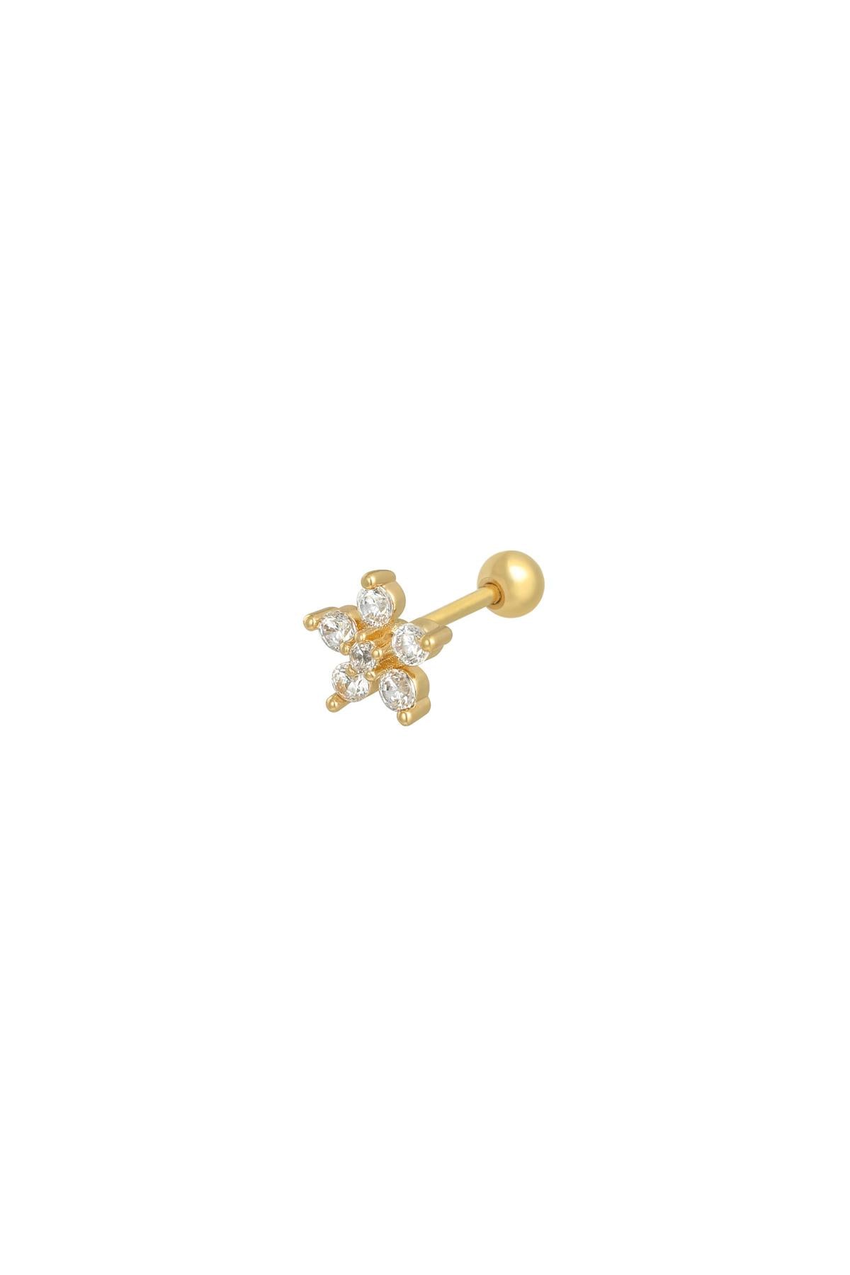 Piercing Flower Silver Color Copper,Stainless Steel