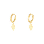 Earrings Diamond Gold Color Stainless Steel