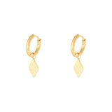Earrings Diamond Gold Color Stainless Steel