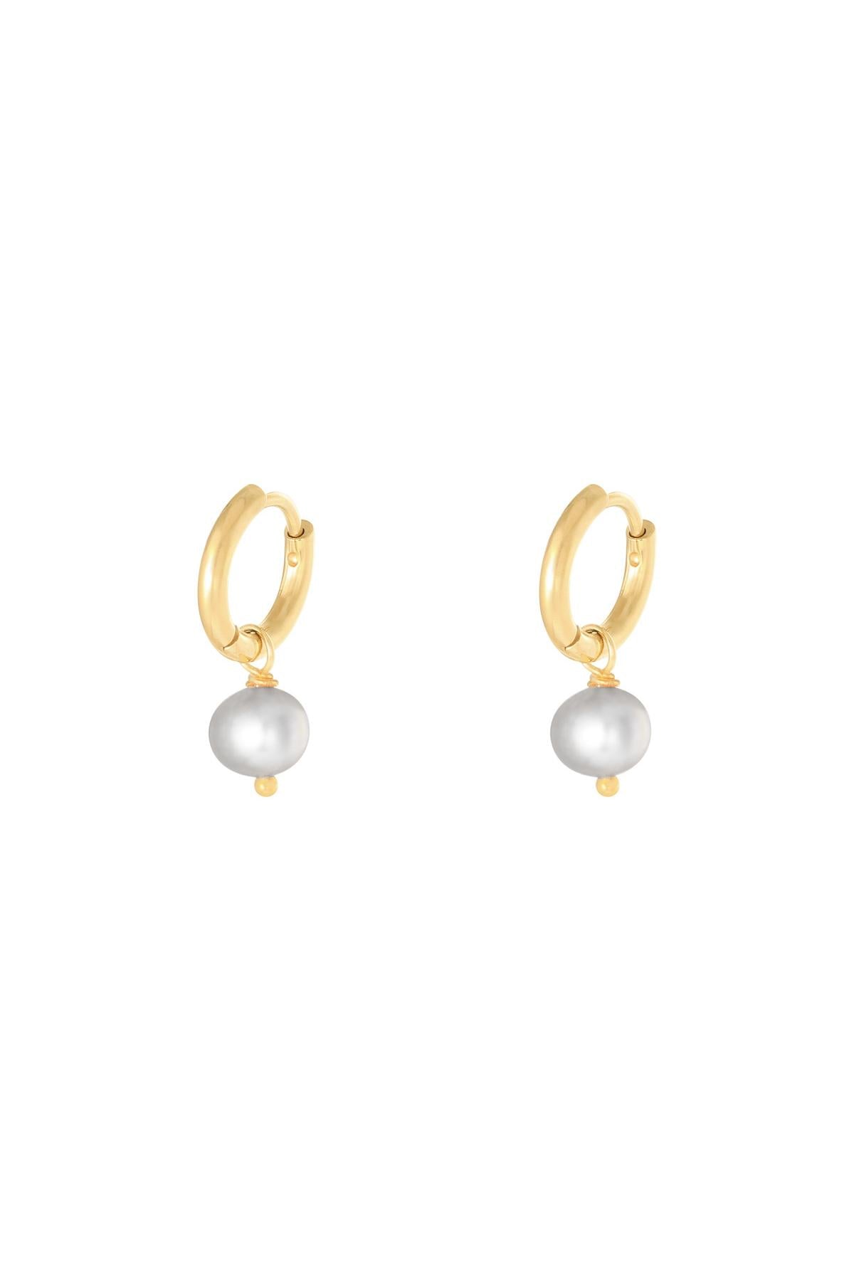 Earrings Pearl Of The Sea Grey Stainless Steel