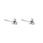 Earrings Triple Bullet Silver Color Stainless Steel