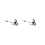 Earrings Triple Bullet Silver Color Stainless Steel