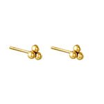 Earrings Triple Bullet Silver Color Stainless Steel