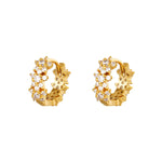 Star rhinestone hoop earrings - copper