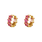 Star rhinestone hoop earrings - copper