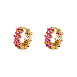 Star rhinestone hoop earrings - copper