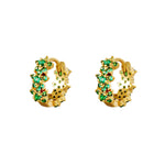 Star rhinestone hoop earrings - copper