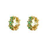 Star rhinestone hoop earrings - copper