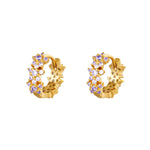 Star rhinestone hoop earrings - copper