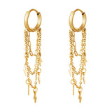 Earrings Thunder Gold Color Stainless Steel