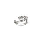 Double earcuff rope & smooth Gold Color Stainless Steel