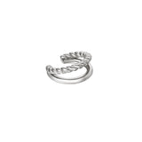 Double earcuff rope & smooth Gold Color Stainless Steel