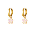 Stainless Steel Colorful Flower Earrings Stainless Steel