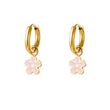 Stainless Steel Colorful Flower Earrings Stainless Steel