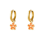 Stainless Steel Colorful Flower Earrings Stainless Steel