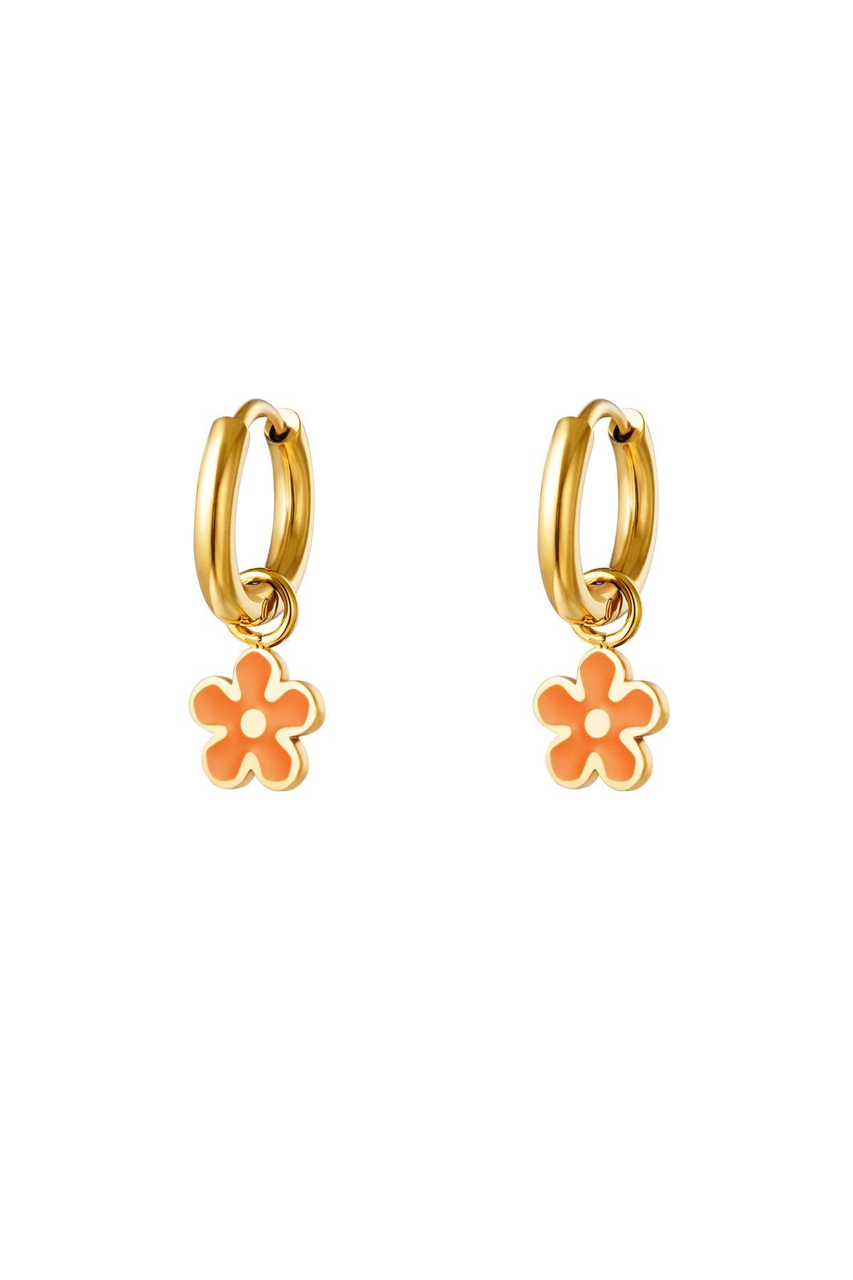 Stainless Steel Colorful Flower Earrings Stainless Steel