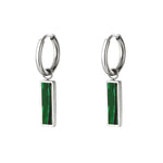 Green bar earrings  Gold Color Stainless Steel