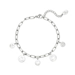 Bracelet multiple smileys Gold Color Stainless Steel