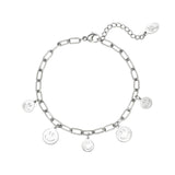Bracelet multiple smileys Gold Color Stainless Steel