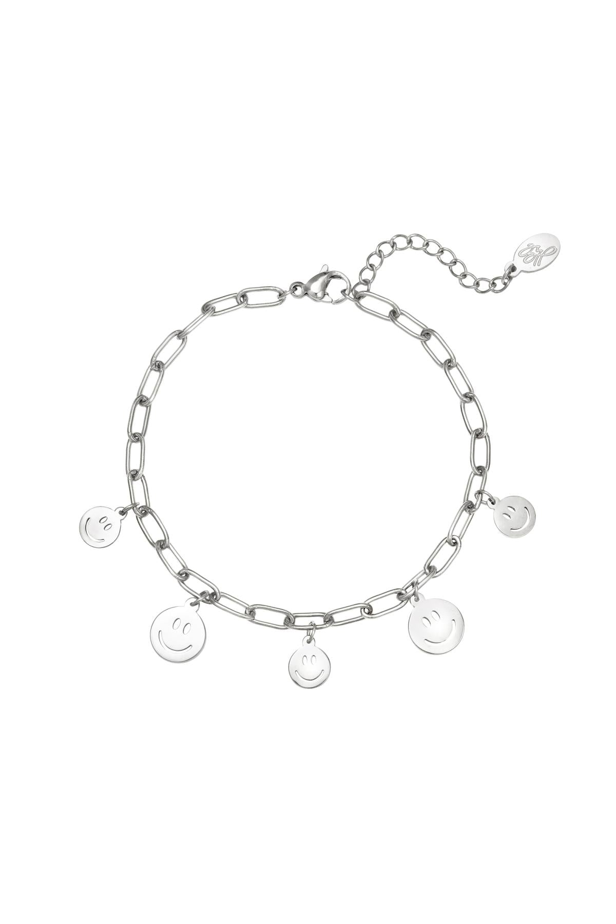 Bracelet multiple smileys Gold Color Stainless Steel