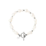 stainless steel bracelet pearls 