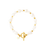 stainless steel bracelet pearls 