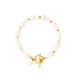 stainless steel bracelet pearls 