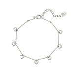 Bracelet with heart charms Gold Color Stainless Steel