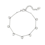 Bracelet with heart charms Gold Color Stainless Steel
