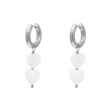 Pearl hearts earrings - #summergirls collection White Gold Color Sea Shells